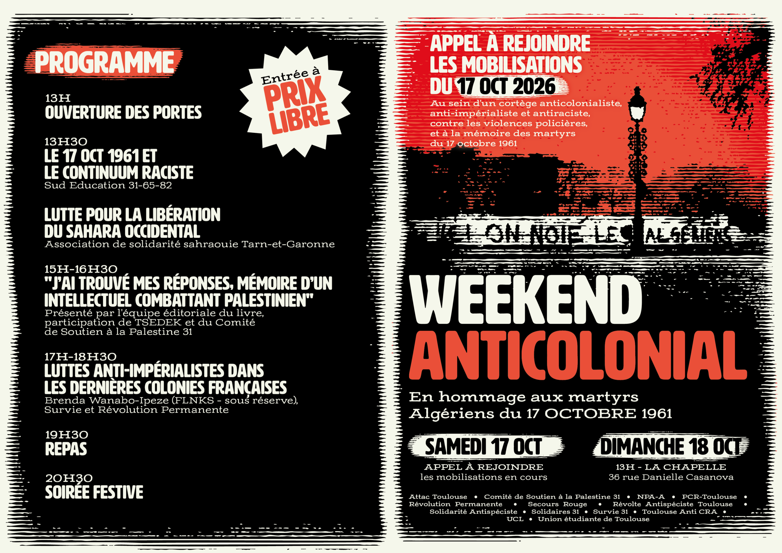 programme weekend anticolonial 18 octobre 2026